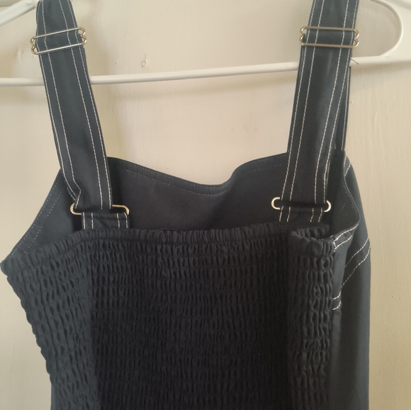 Caroline Constas Navy Dress Ruffled Bib Belted Midi/Maxi - Picture 6 of 10